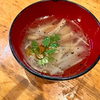 お肉の茹で汁で美味しいスープ！